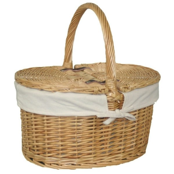 Buff Oval Picnic Basket