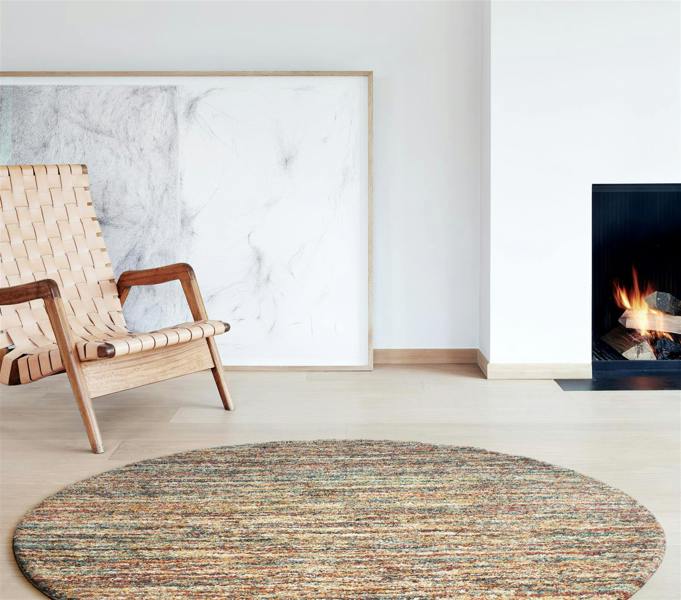 Mehari Circular Rug - Multi Stripes