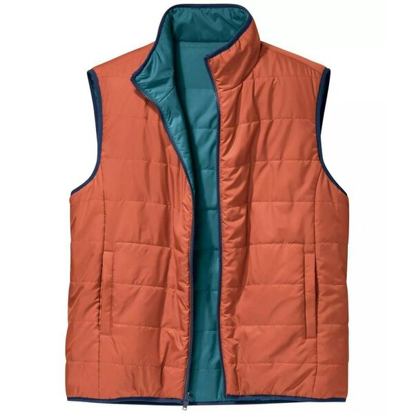 Atlas For Men Mens Reversible Padded Sleeveless Gilet - Pigeon Blue/Orange