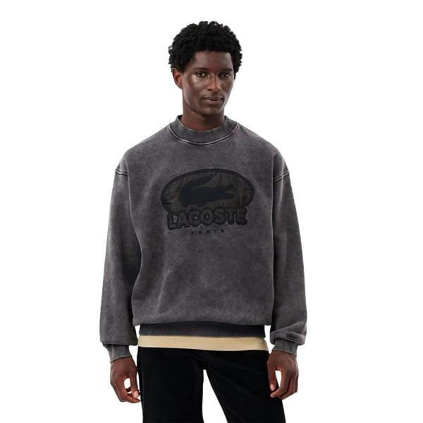 Lacoste Mens Embroidered Logo Sweatshirt - Black - 