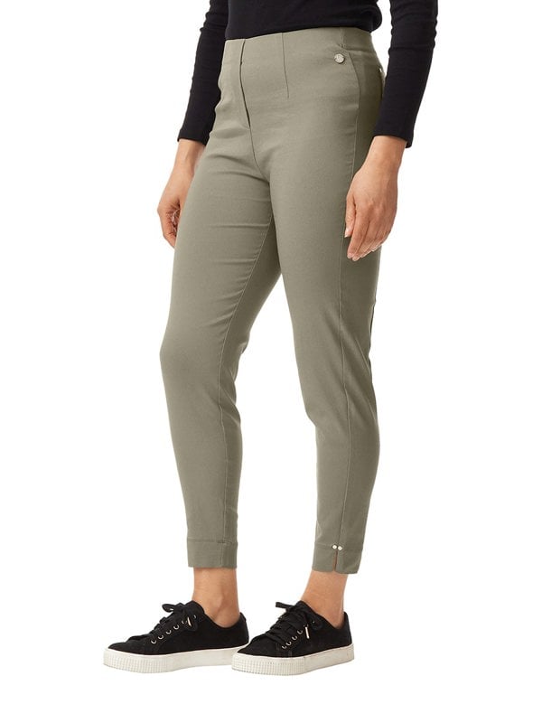 PennyPlain Ankle Grazer Bengaline Trousers - Sage