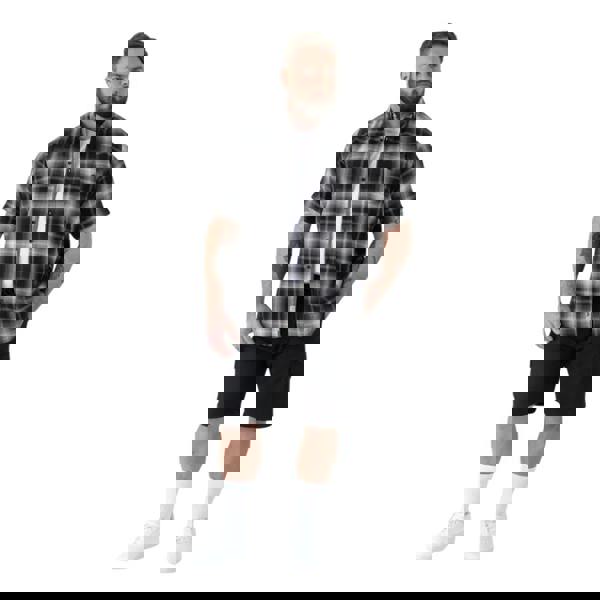 Duke Mens Holden D555 Shadow Checked Kingsize Short-Sleeved Shirt - Black - 