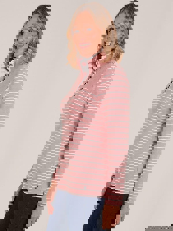 PennyPlain Striped Funnel Neck Top - Dusk