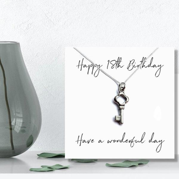Aye Do Gifts 18th Birthday Key Necklace Gift Box, Jewellery & Chocolate Treats