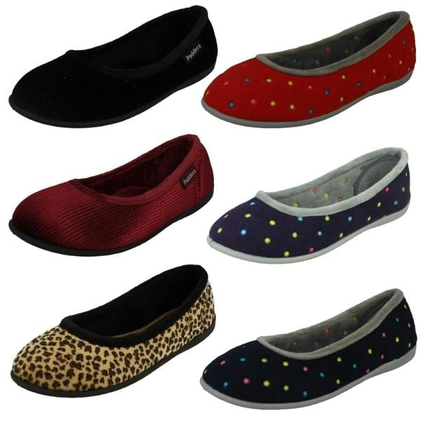 Padders Ladies Padders Casual Slip On Textile Slippers - Ballerina