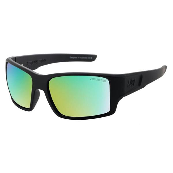 Dirty Dog CHILL - Satin Black with Polarized Green Fusion Mirror Lens