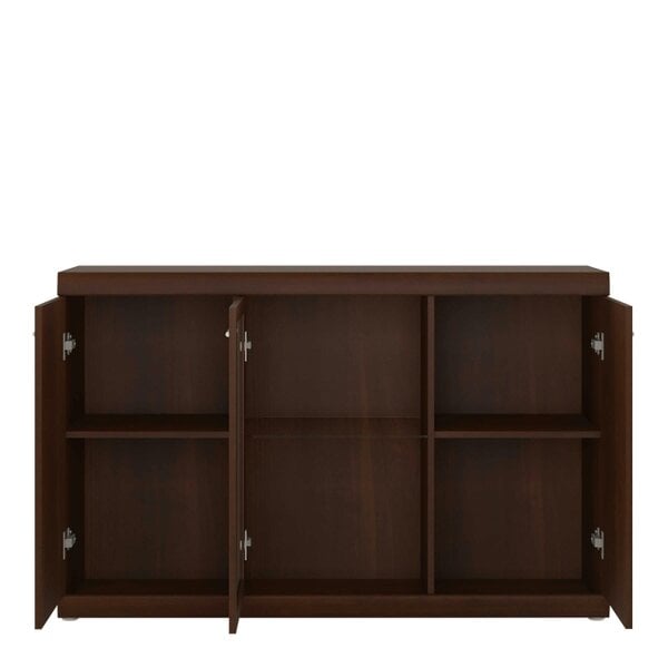 Wyld Haus Sonderborg Wide Dark Mahogany Wood Veneer Sideboard 3 Doors