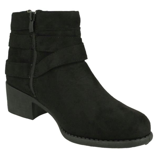 Spot On Ladies Spot On Heeled Ankle Boots F51166