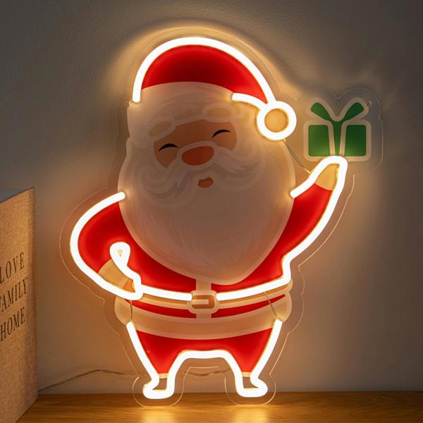 Samuel Alexander 40cm Santa Christmas Neon Light with Warm White LEDs & USB Cable