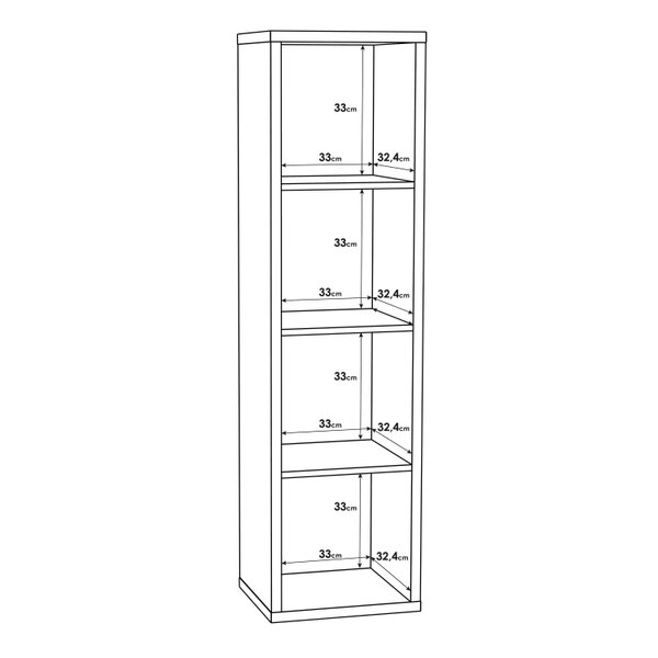 Wyld Haus Shanghai Matt White 4x1 Storage Unit 4 Shelves