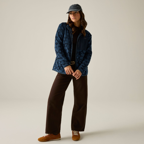 Regatta Womens/Ladies Frankie Shadow Flower Full Zip Fleece Jacket - Navy