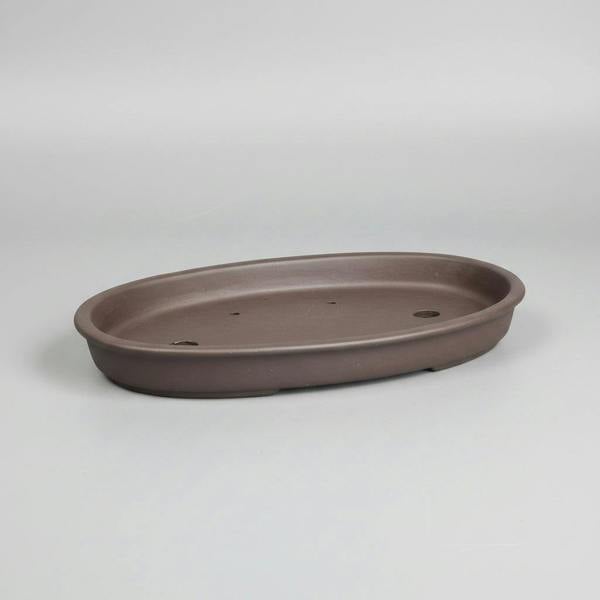Yorkshire Bonsai Premium Yixing Bonsai Pot | Unglazed Shallow Oval | 30cm x 22cm x 3cm