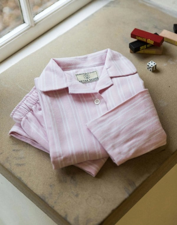 Children's Brushed Cotton Pyjama Set – Westwood Pink Stripe - British Boxers