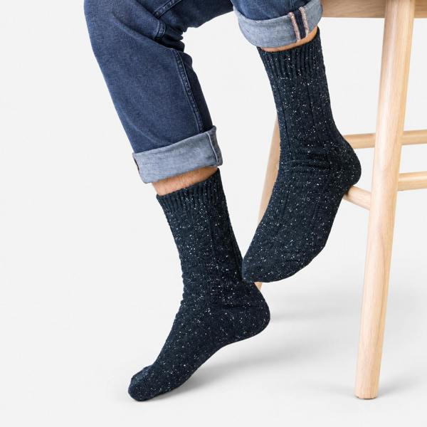 Totes WOOL BLEND THERMAL FAIR ISLE SOCKS Fair Isle (TWIN PACK) Socks   in  Navy