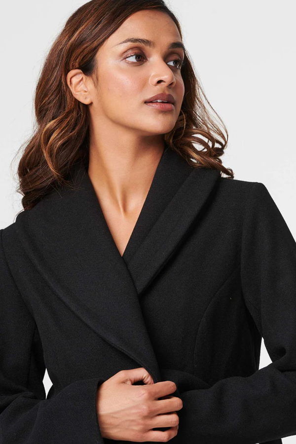 Izabel London Wrap Front Tie Waist Coat