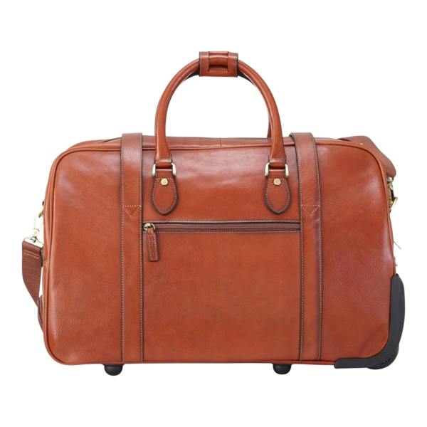 Infinity Leather Genuine Leather Wheeled Holdall Duffle Travel Cabin Bag - Holt