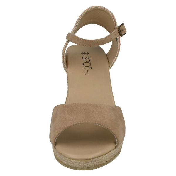 Spot On Ladies Spot On Cork Wedge Sandals F2265