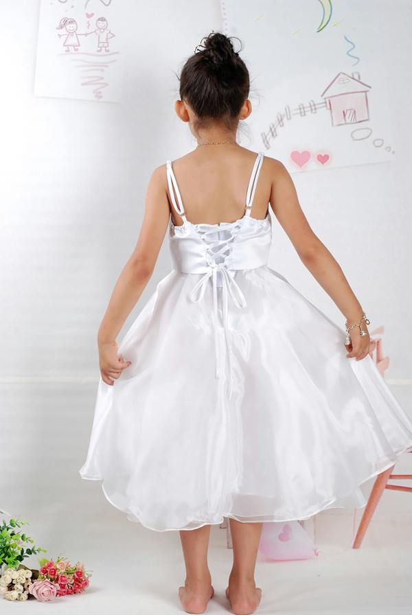 Cinda 2 Tone White Party Bridesmaid Dress with Shawl