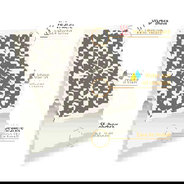 WT1570 - Noor Light Brown and Beige Mediterranean Wall Tile Sticker Set - 15 cm x 15 cm - 24 pcs