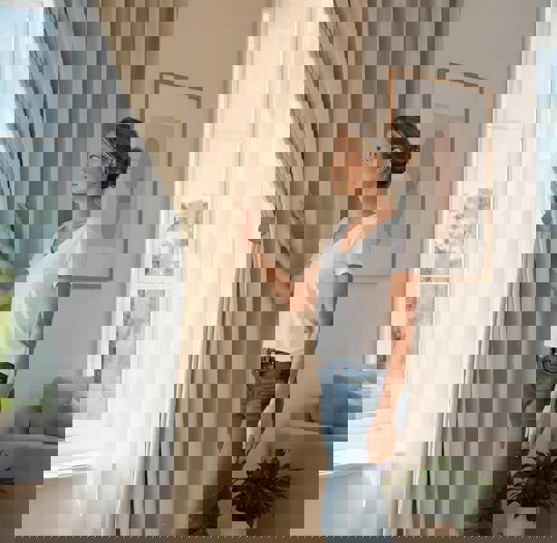 Anyhouz Anydrape 300cm Light Pawn High Quality Modern Velvet Blackout Curtains for Living Room Bedroom Dining Luxury Window Drape