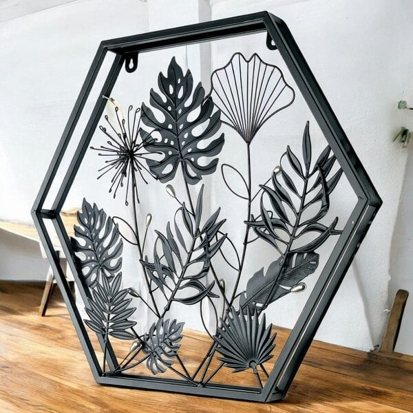 EDH Door Hardware Hexagonal Floral 3D Wall Décor