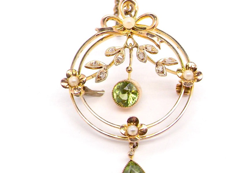 early 20th century antiqueperidot brooch