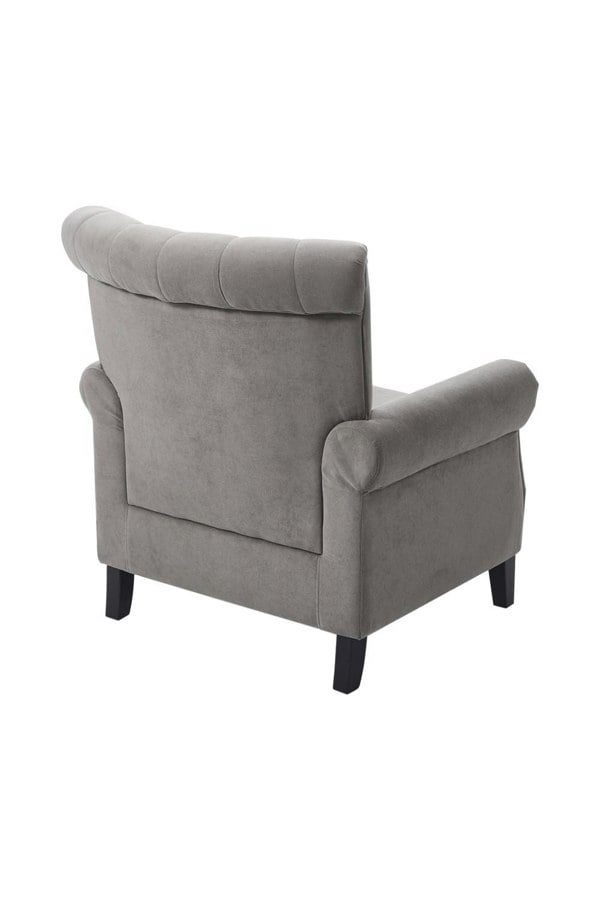 Living and Home Grey Tufted Upholstered Wingback Armchair