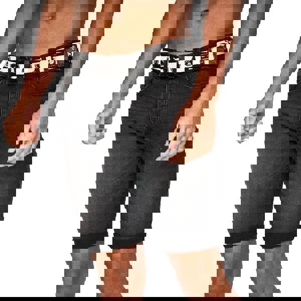 Crosshatch Mens Reestier Denim Shorts - Black - 