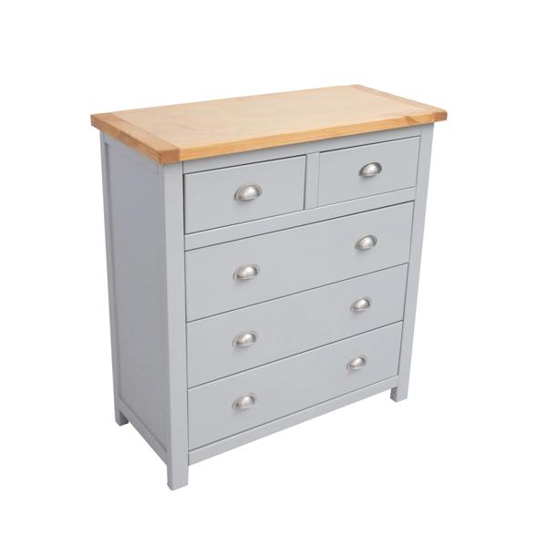 Cabinet Bits Argenta 5 Drawer Chest of Drawers Chrome Cup Handle