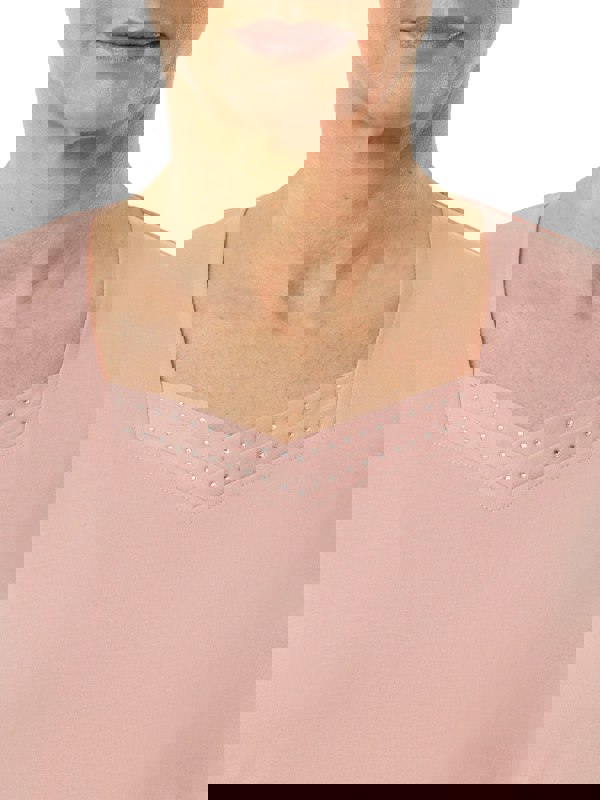 PennyPlain Diamante Sweetheart Neck Top - Dusk