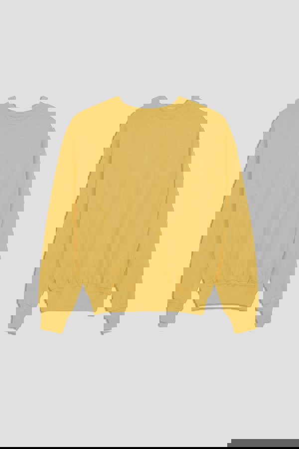 ENORSIA Ribbed Hem Cropped Sweatshirt