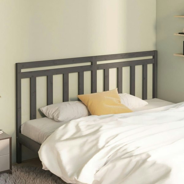 Berkfield Bed Headboard Grey 206x4x100 cm Solid Wood Pine