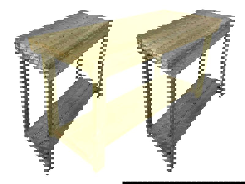 Wooden Super Heavy-Duty Indoor Outdoor Workbench, Sturdy Workstation for Garages, Sheds, and Workshops