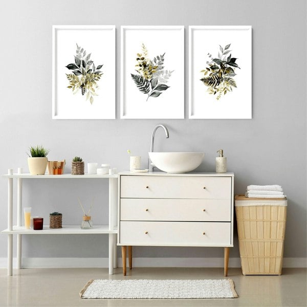 Bathroom framed prints | set of 3 wall art