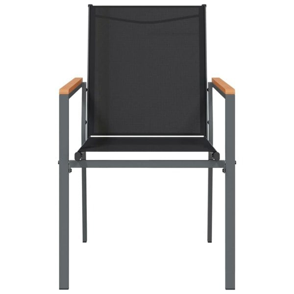 Berkfield Garden Chairs 6 pcs Black 55x61.5x90 cm Textilene and Steel