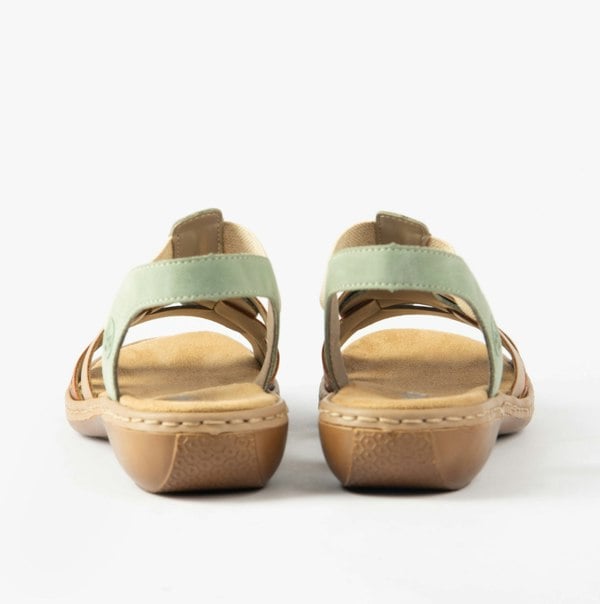 Rieker 65918-52 Womens Sandals - Green Combination