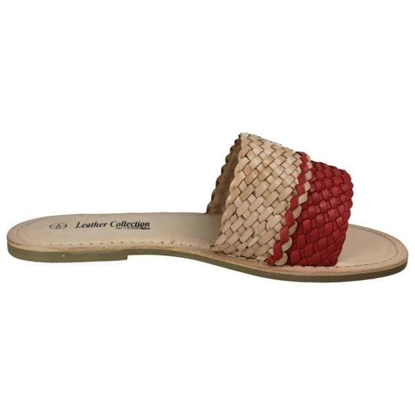 Leather Collection Ladies Leather Collection Casual Open Toe Summer Mule
