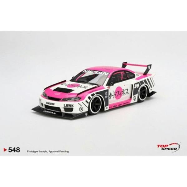 a pink and white race car