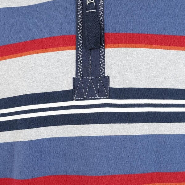 Lazy Jacks LJ40S - Men's Stripe Quarter Zip Sweatshirt - Grey Marle
