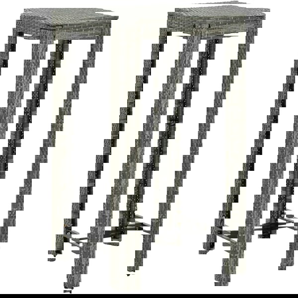 Berkfield Garden Bar Table Grey 60.5x60.5x110.5 cm Poly Rattan