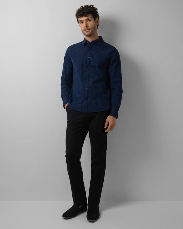 Steel & Jelly Tattenhall - Leaf Texture Long Sleeve Shirt