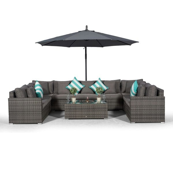 Giardino Havana 9 Seat Rattan Garden Sofa Set with Large Ice Bucket Coffee Table