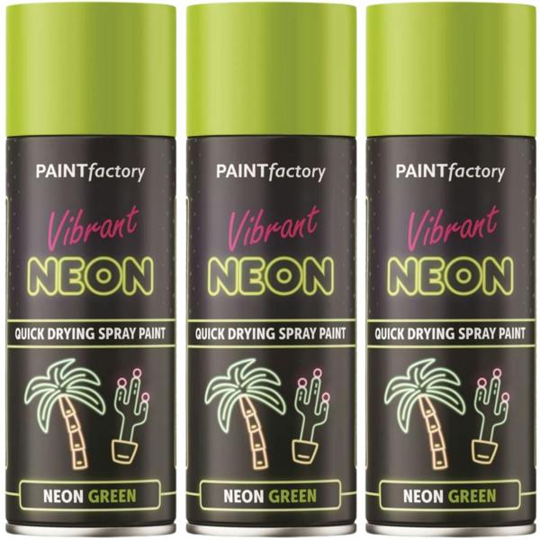 Paint Factory 3X  Neon Green Spray Paint 400ml