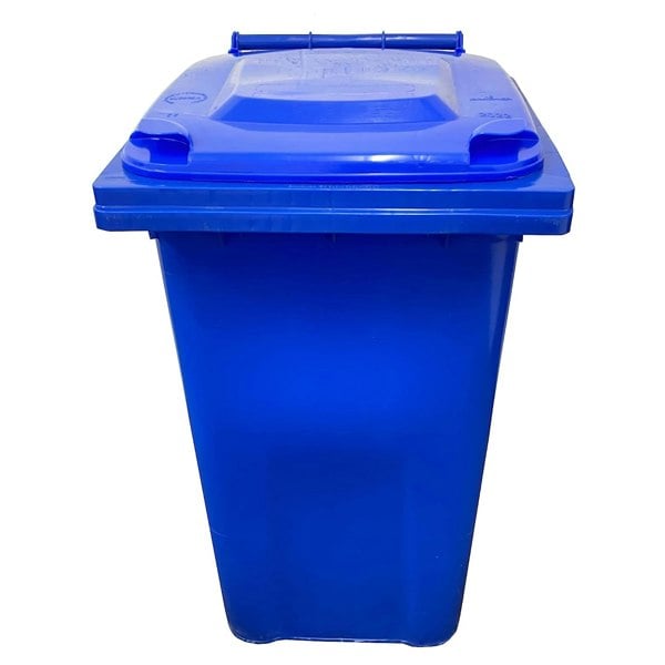 240L Standard Sized Outdoor Recycling Wheelie Bin With Rubber Wheels & Lid