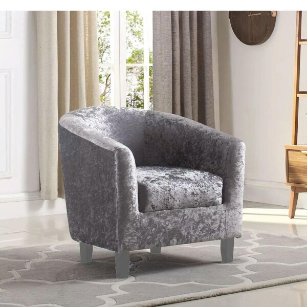 ATEK Adult Velvet Tub Chair Armchair Grey