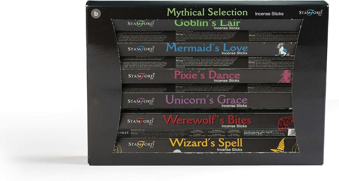 Stamford 37324 Mythical Variety Incense Sticks Gift Set, 6 packs x 15 sticks