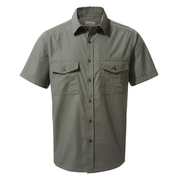 Craghoppers Mens Kiwi Short-Sleeved Shirt - Dark Grey - 