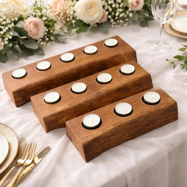 Giraffes & Craftz Chunky Live Edge Oak Tea Light Holder - Handmade From Sustainable Oak