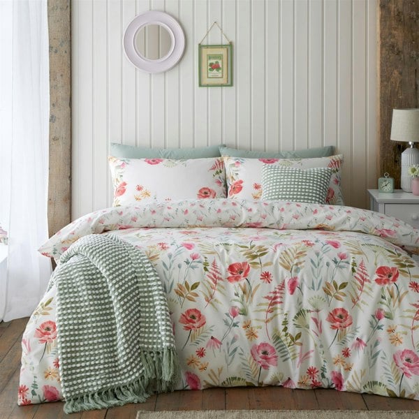 Catherine Lansfield Ella Poppy Cream Duvet Cover Set
