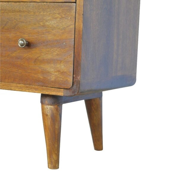 Wyld Haus Ostuni Rustic Curved Mango Wood Chestnut Chest 3 Drawer